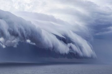 Rain clouds over sea